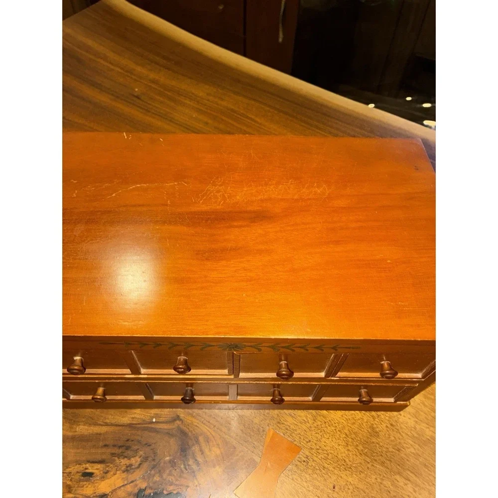 MID CENTURY MODERN WOOD JEWELRY BOX DRESSER MADE IN JAPAN